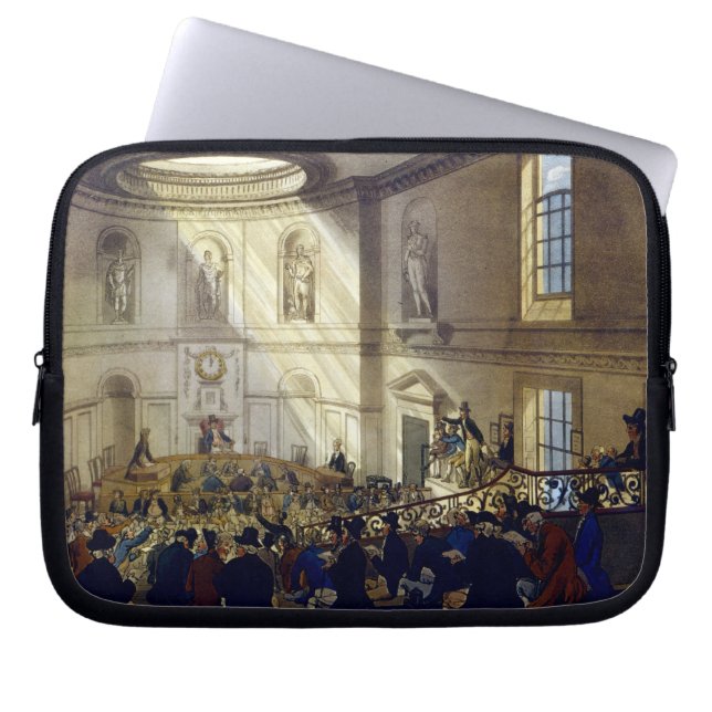 India House, The Sale Room, from 'Ackermann's Micr Laptop Sleeve (Front)