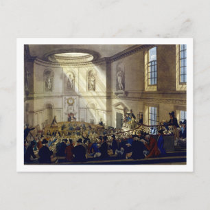 India House, The Sale Room, from 'Ackermann's Micr Postcard