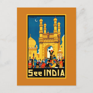 India Hyderabad Vintage travel Postcard