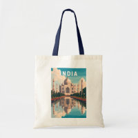 India Illustration Travel Art Vintage