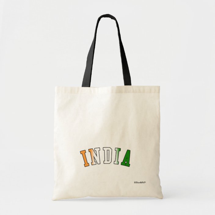 India in National Flag Colors Canvas Bag