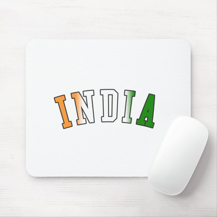 India in National Flag Colors Mousepad