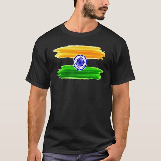 India Independence Day 15 August 1947 Indian Flag  T-Shirt (Front)