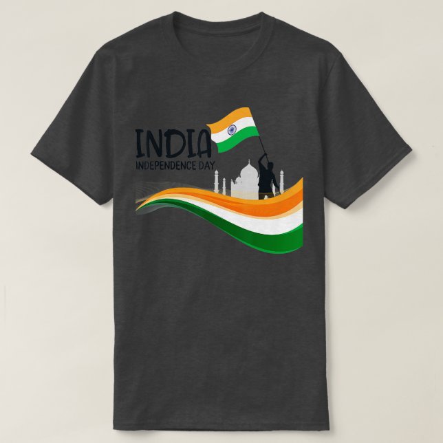 India Independence Day 15 August Indian Flag Patri T-Shirt (Design Front)
