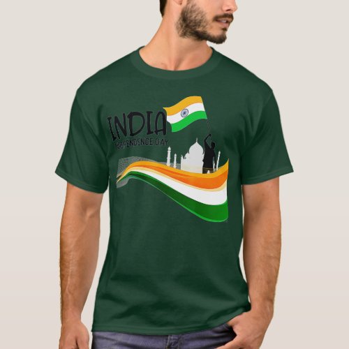 India Independence Day 15 August Indian Flag Patri T_Shirt