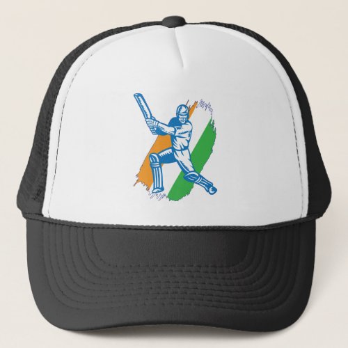 India Indian Cricket Player Batsman Design Trucker Hat