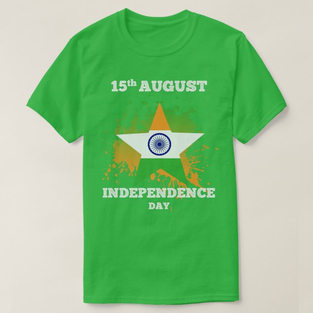 India Indian Flag 15 August Pride tee Happy Indepe (Design Front)