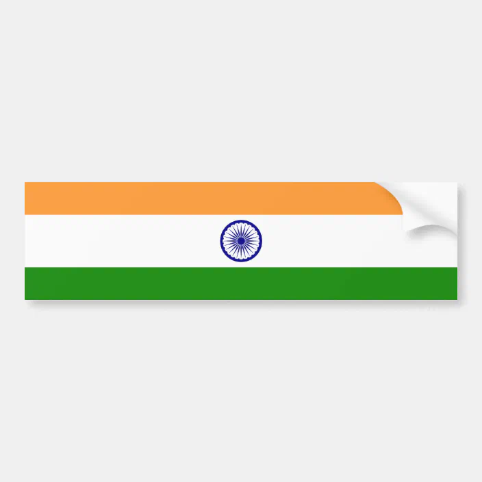 India Country Flag Reflective Decal Bumper Sticker 