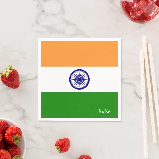 India & Indian Flag party fashion /sports fans Napkins (Insitu)