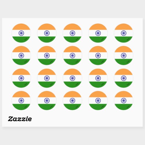 India  Indian flag patriots holiday  sports Classic Round Sticker