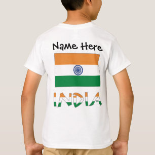 India Indian Flag Personalized Name T-Shirt