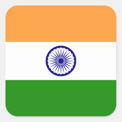 India Indian Flag Square Sticker