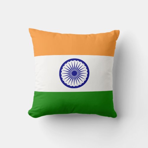 India Indian Flag Throw Pillow