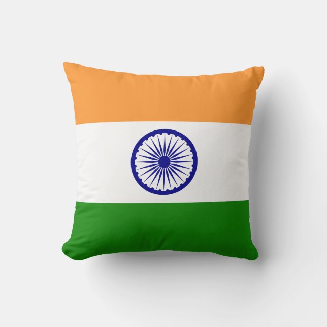 India (Indian) Flag Throw Pillow (Front)