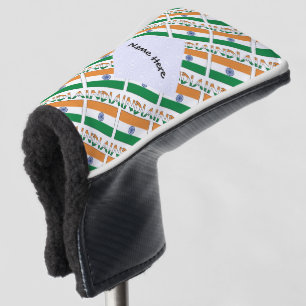 India Indian Flag Tiled Personalized Name Golf Head Cover