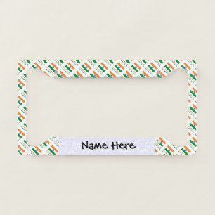 India Indian Flag Tiled Personalized Name License Plate Frame