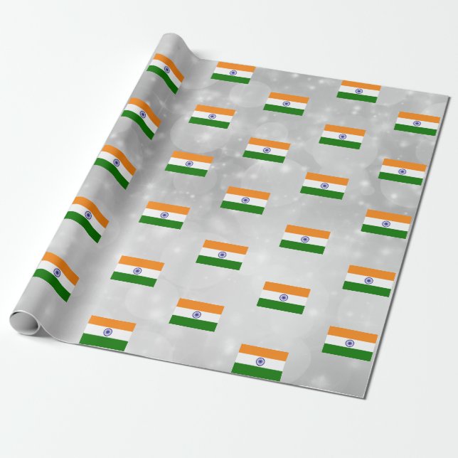 India Indian Flag Wrapping Paper (Unrolled)