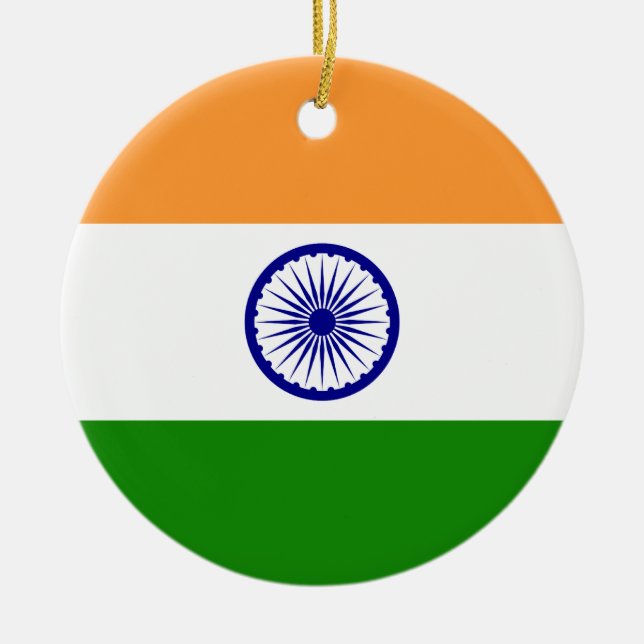 India – Indian National Flag Ceramic Ornament (Front)