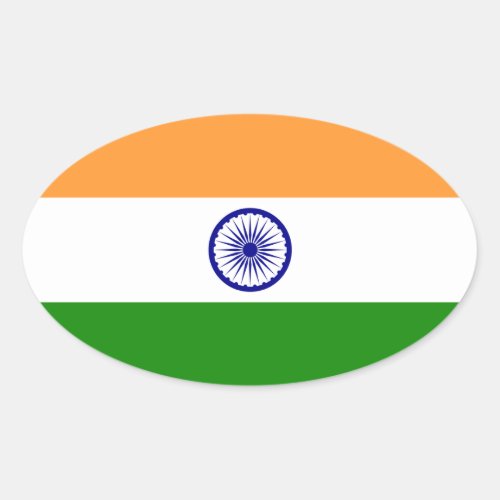 India  Indian National Flag Oval Sticker