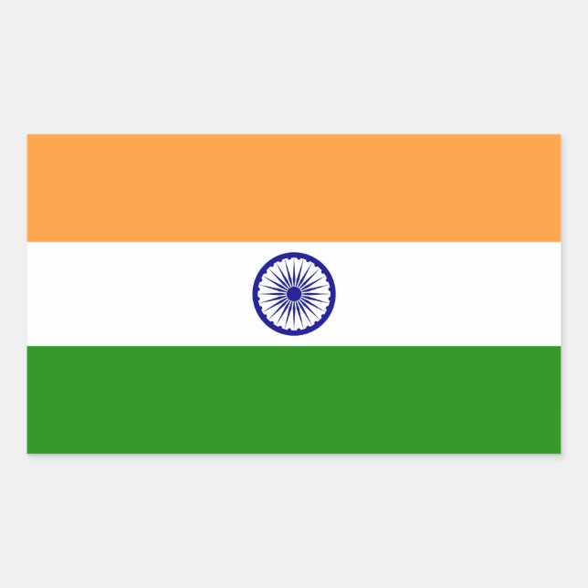 India – Indian National Flag Rectangular Sticker (Front)