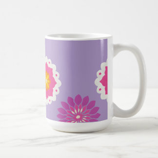 india inspired pink and purple pastel mandala coffee mug
