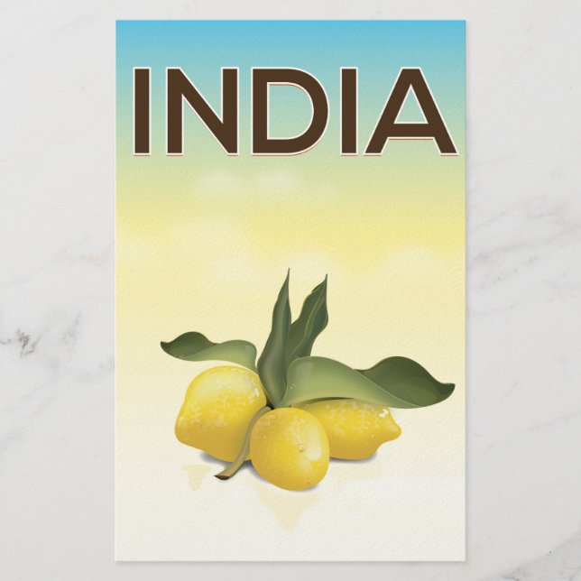 India Lemon travel poster Stationery (Front)