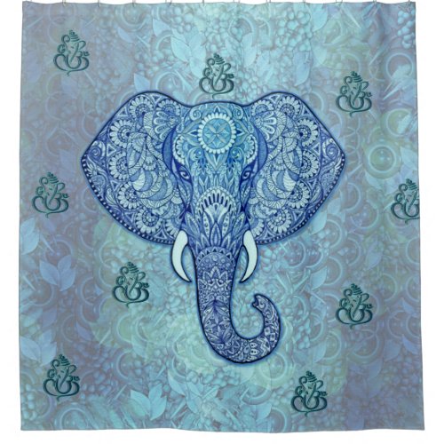 India lord_Ganesh_Elephant art Shower Curtain