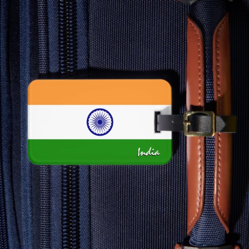 India Luggage Tags patriotic Indian Flag Luggage Tag