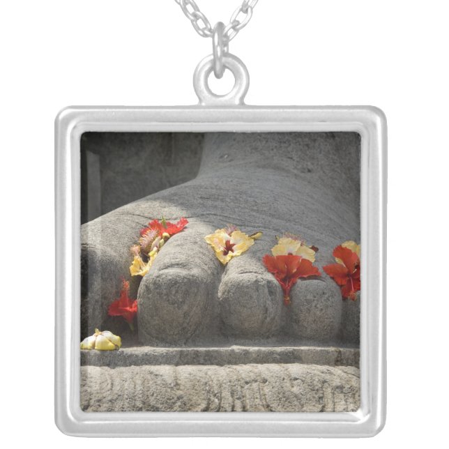 India, Mangalore, Karkala. Jains religion Silver Plated Necklace (Front)