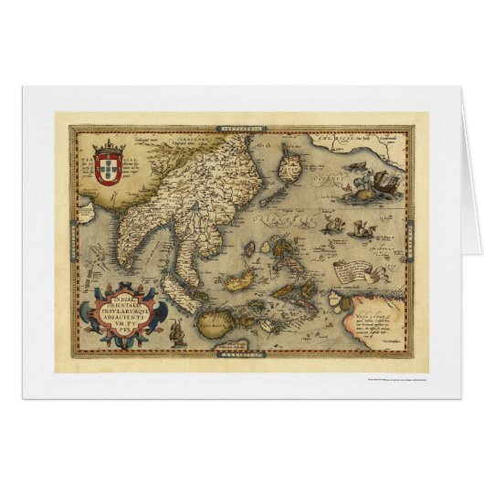 India Map By Ortelius 1570 Cards (Front Horizontal)