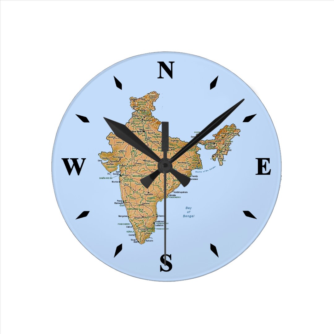 India Map Clock Zazzle India Map Clock Zazzle