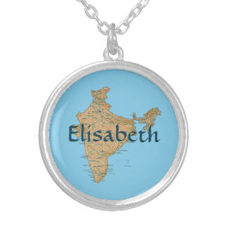 India Map + Name Necklace