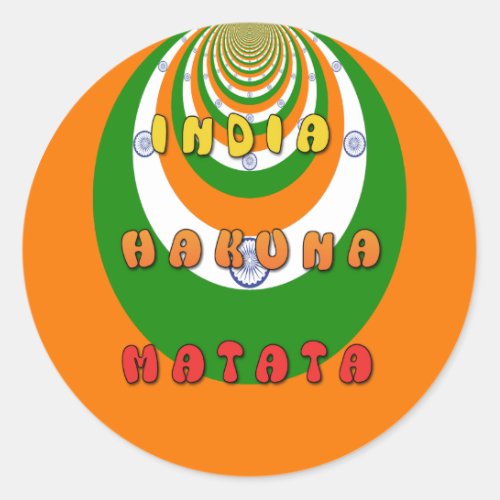 INDIA MATATA HAKUNA CLASSIC ROUND STICKER