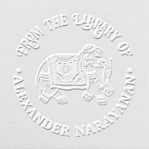 India Mehndi Elephant Name Library Book Name  Embosser