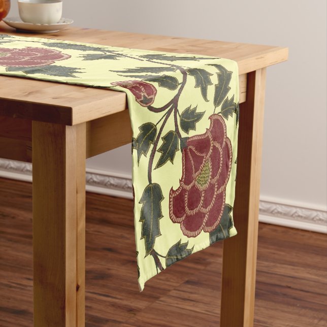 India Mughal Dynasty Floral Frieze Pattern Medium Table Runner (In Situ)