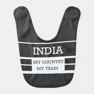 India My Country My Team Concept white color Baby Bib
