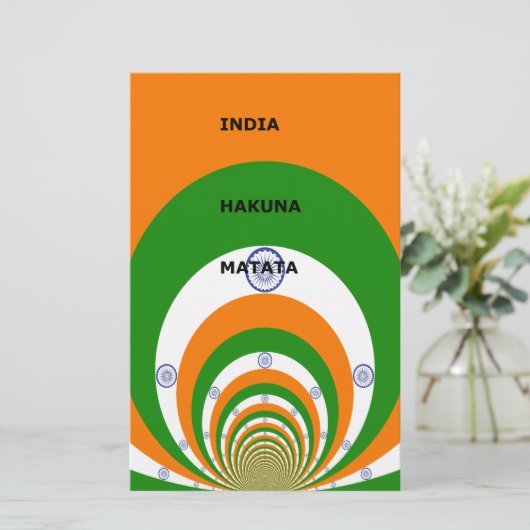 India National Flag Colors Design. Hakuna Matata (Standing Front)