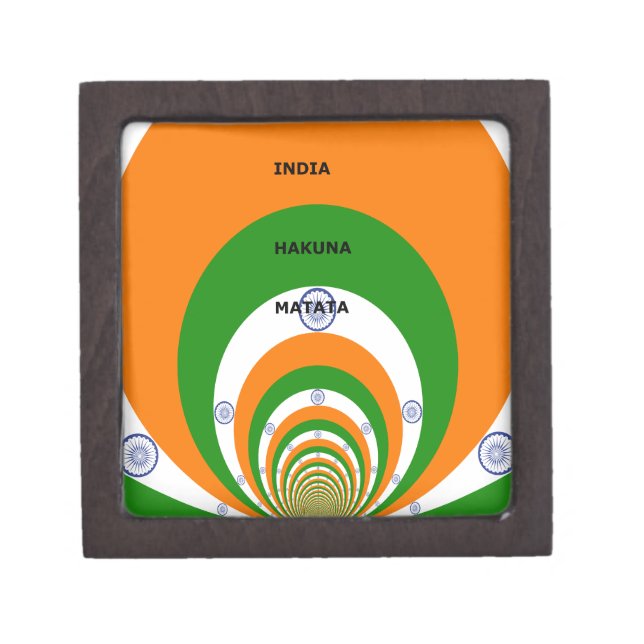 India National Flag Colors Design. Hakuna Matata Jewelry Box (Front)