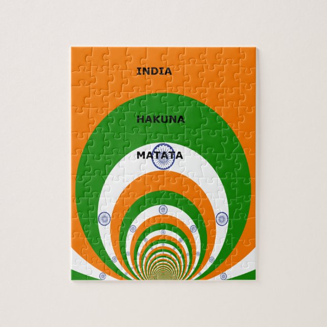 India National Flag Colors Design. Hakuna Matata Jigsaw Puzzle (Vertical)