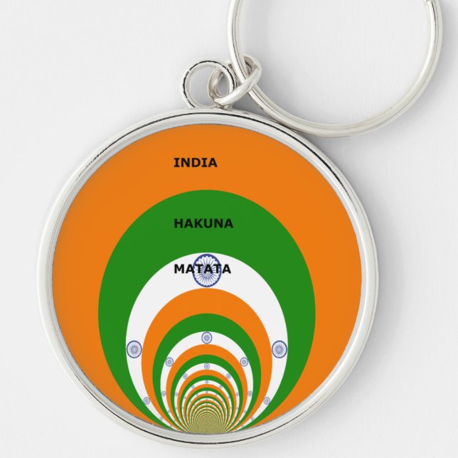 India National Flag Colors Design. Hakuna Matata Keychain (Front)