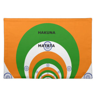 India National Flag Colors Design. Hakuna Matata Placemat