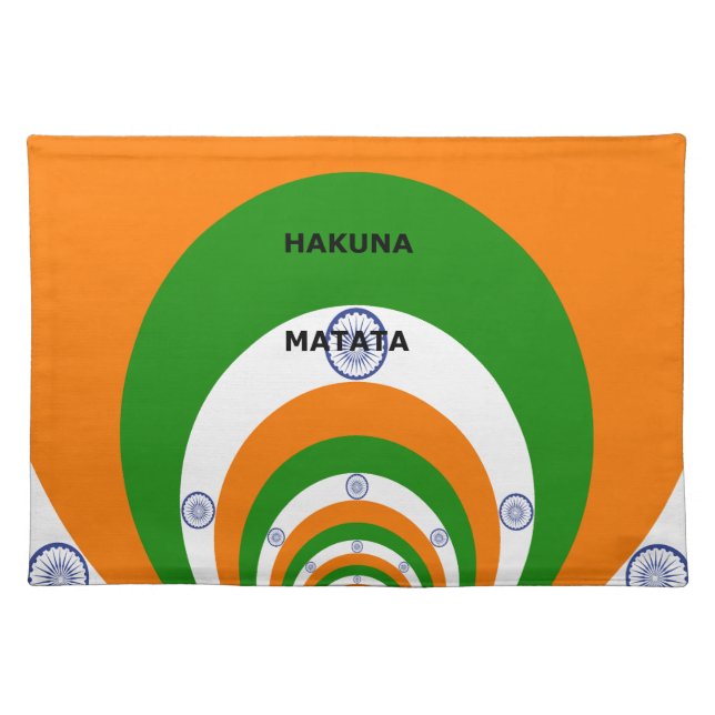 India National Flag Colors Design. Hakuna Matata Placemat (Front)