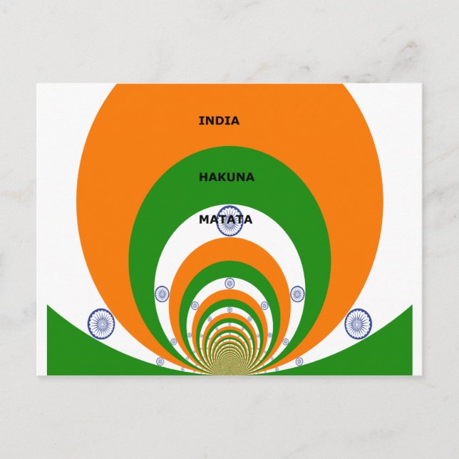 India National Flag Colors Design. Hakuna Matata Postcard (Front)