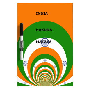 India National Flag Colors Design with "Hakuna Mat Dry-Erase Board
