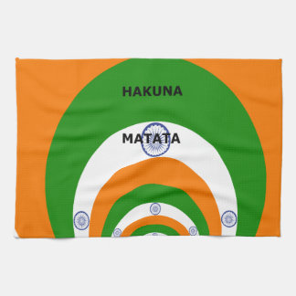 India National Flag Colors Design with "Hakuna Mat Kitchen Towel