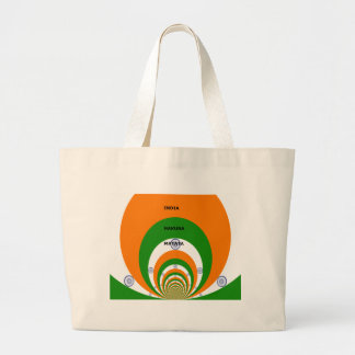 India National Flag Colors Design with "Hakuna Mat Large Tote Bag