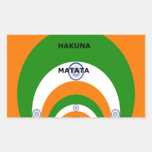 India National Flag Colors Design with "Hakuna Mat Rectangular Sticker