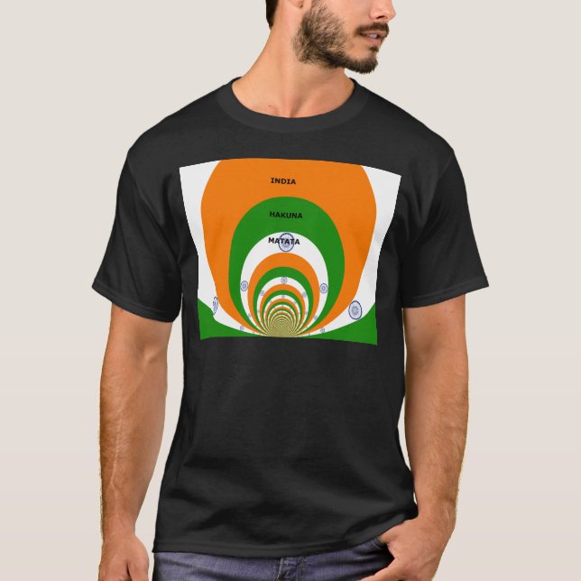India National Flag Colors Design with "Hakuna Mat T-Shirt (Front)