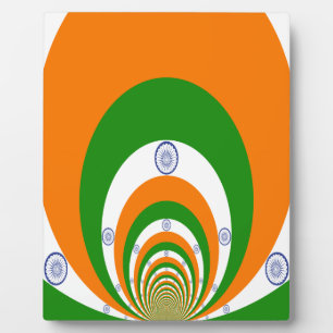 India National Flag Colors Kaleidoscope Plaque