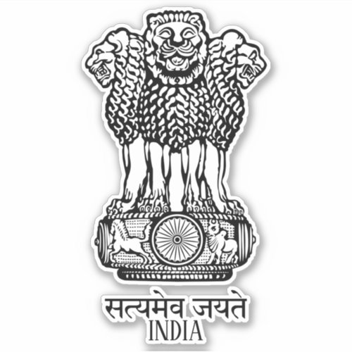 India National National Emblem Patriotic Sticker